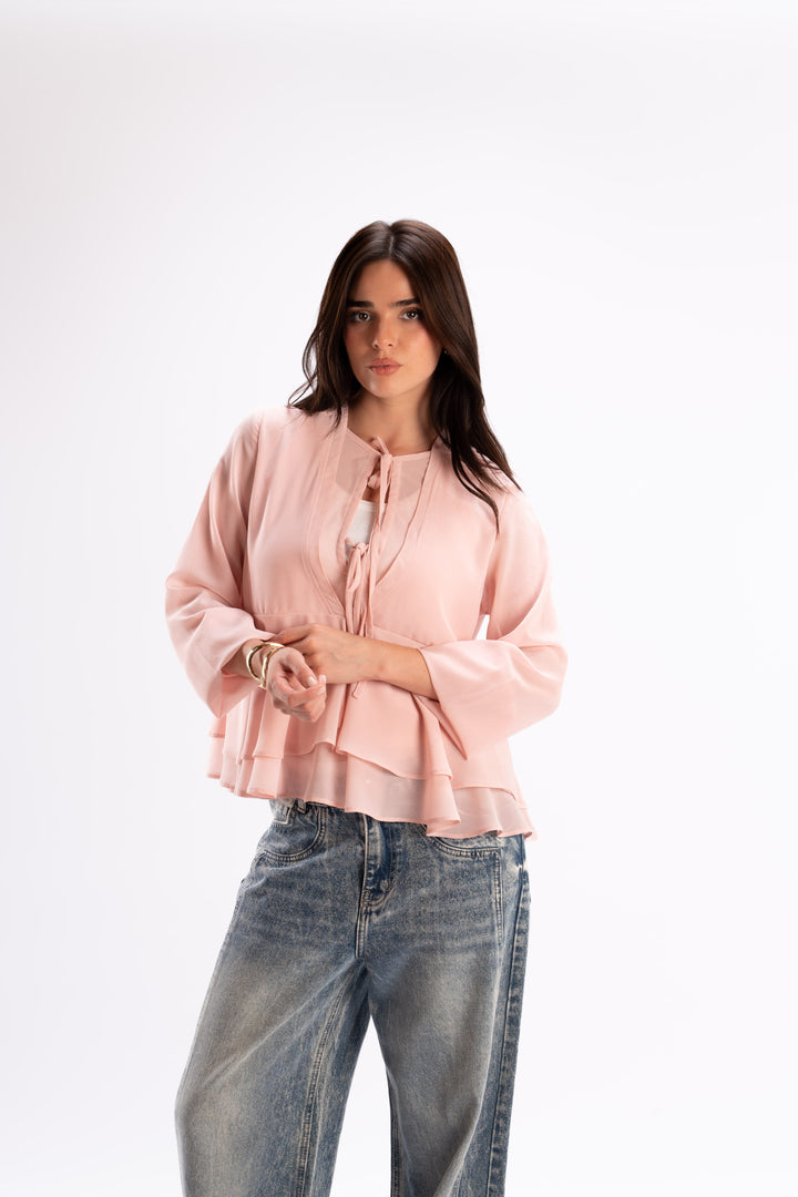 Tie Neck Chiffon Blouse