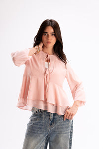 Tie Neck Chiffon Blouse