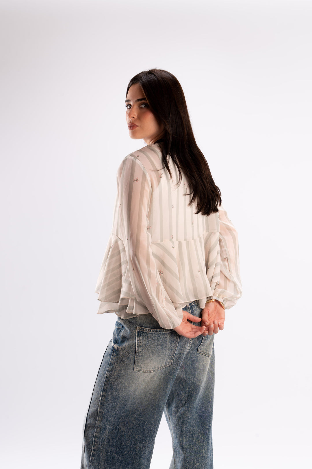 Tie Neck Chiffon Blouse