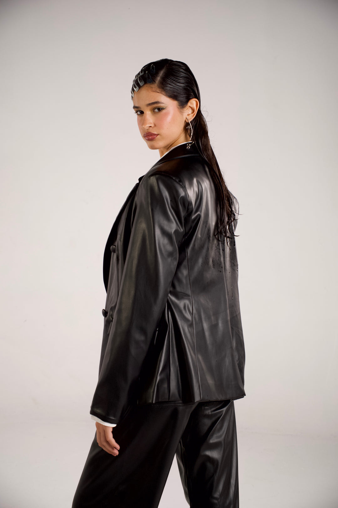 Structured Leather Blazer