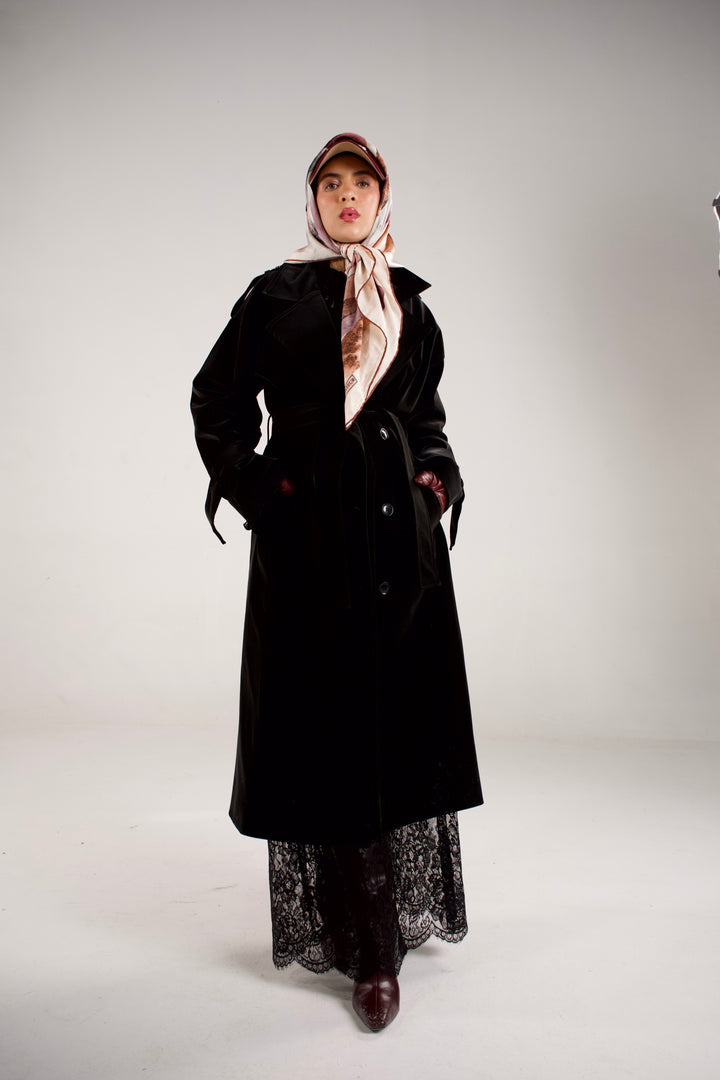 Velvet Touch Trench Coat