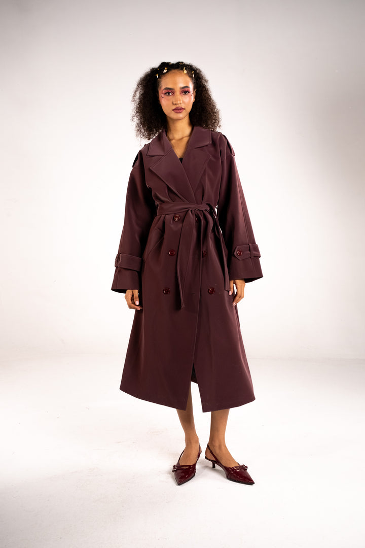 Velvet Touch Trench Coat