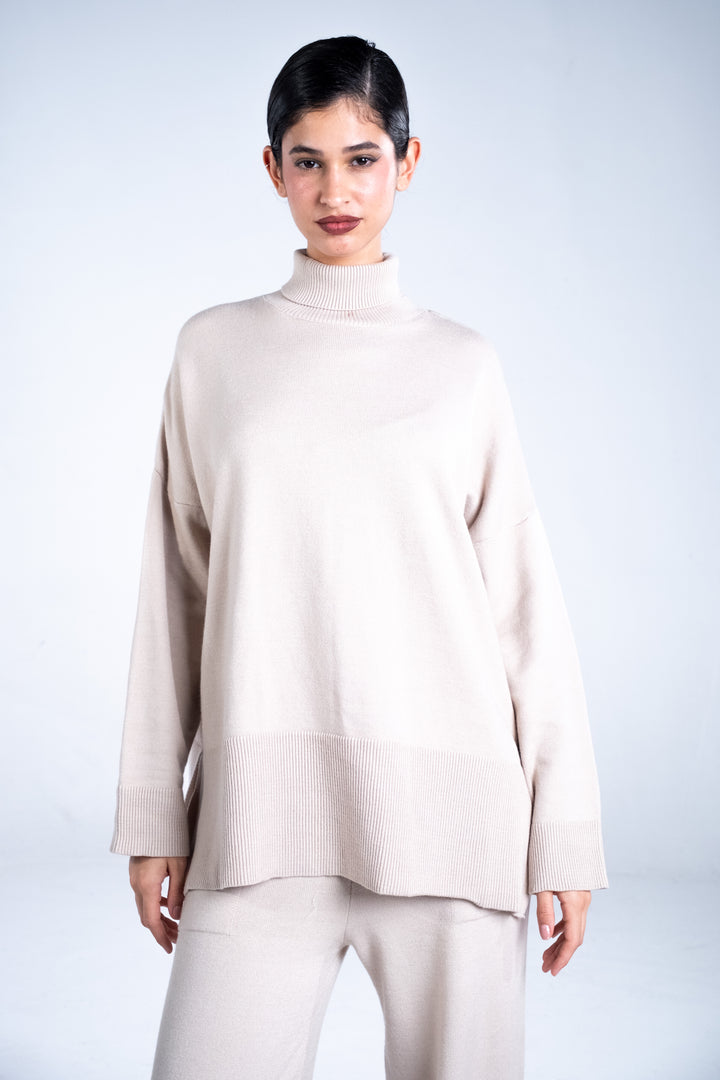 Soft Turtleneck Knitwear Set