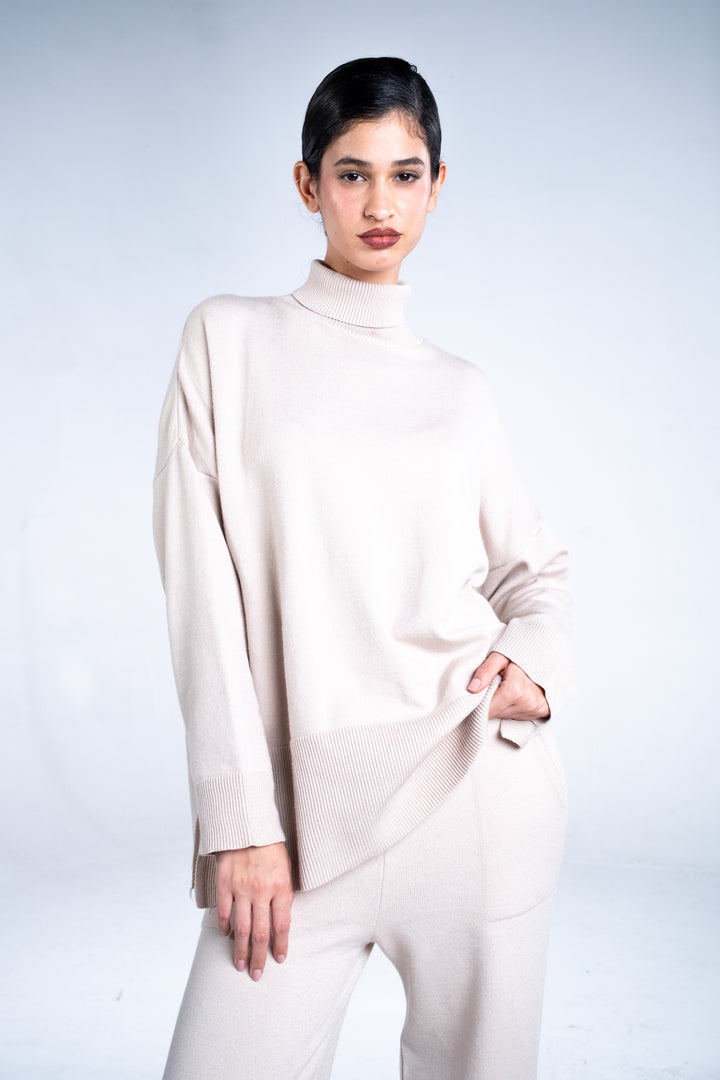 Soft Turtleneck Knitwear Set