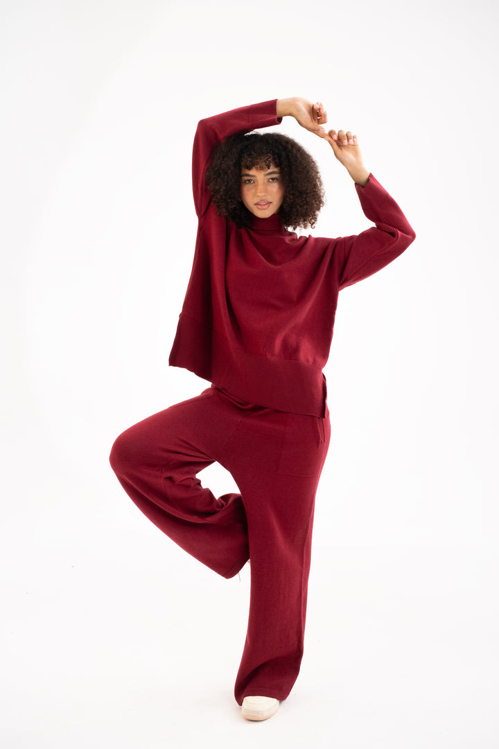 Soft Turtleneck Knitwear Set